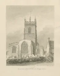 Igreja Gnosall: desenho sépia