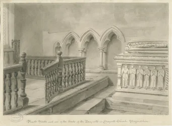 Interior da igreja de Draycott in the Moors, 1841