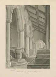 Interior da Igreja de Leigh: desenho sépia