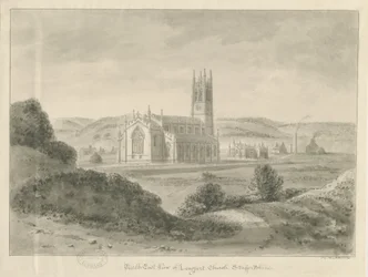 Igreja de Longport - São Paulo: desenho sépia, 1841
