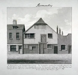 Casa de reuniões de Santa Maria Madalena no Court Yard, Bermondsey Square, Londres, c1828