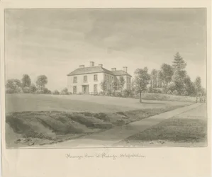 Penkridge - Parsonage House: desenho em sépia