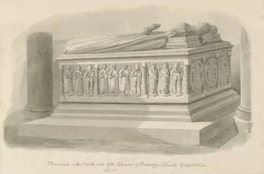 Igreja Penkridge - Túmulo de [Edward Littleton]: desenho sépia