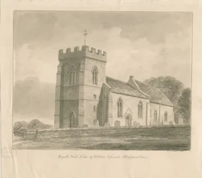 Igreja Stowe: desenho de lavagem sépia