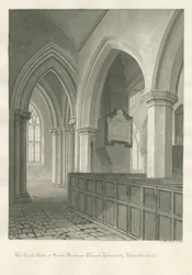 Worcestershire - Droitwich - Igreja de Santo André Interior: desenho sépia