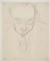 O geógrafo, professor G. Hatt. Imagem do busto no rosto.
