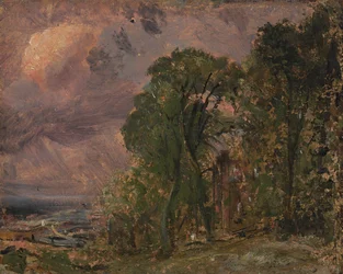 Uma vista em Hampstead com tempo tempestuoso