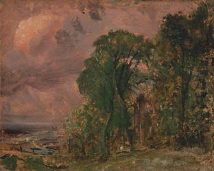 Uma vista em Hampstead com tempo tempestuoso