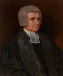 Retrato do Reverendo Dr. John Wingfield (1760-1825), cónego da Catedral de Worcester, a meio comprimento, com uma bata preta e faixas brancas