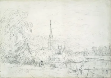 Catedral de Salisbury do Noroeste, 1829 (grafite sobre papel)