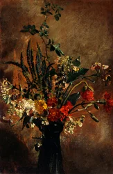 Estudo de flores em um copo de jacinto