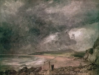 Baía de Weymouth com tempestade a aproximar-se