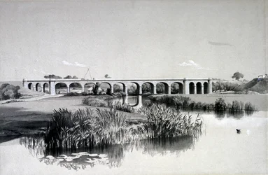 Avon Viaduct, Wolston, 02 de julho de 1837 (caneta e tinta e lavar no papel)