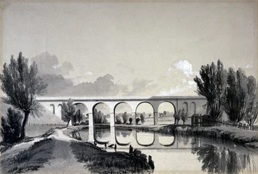 Viaduto de Colne, Watford, Hertfordshire, 5 de junho de 1837 (caneta e tinta e papel)