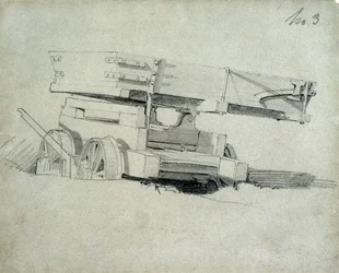 Empreiteiros Tipping Wagon, No.3, 1830s (caneta e tinta e lavar no papel)