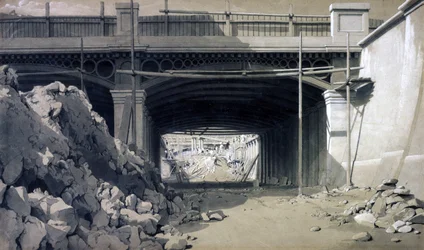 Hampstead Road Bridge, setembro de 1836 (caneta e tinta e lavagem em papel)