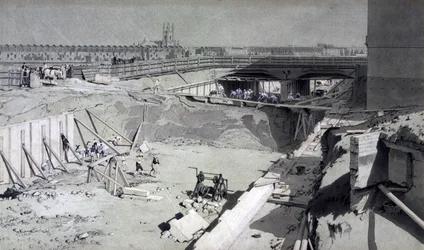 Ponte da estrada de Hampstead, do lado de Camden, 16 de agosto de 1836 (pena & tinta e lavagem no papel)