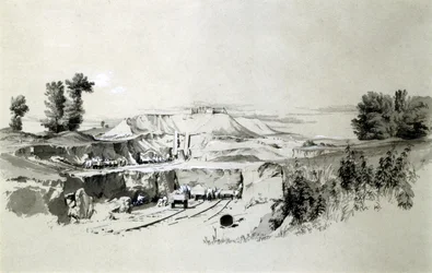 Túnel Linslade, 23 de junho de 1837 (caneta e tinta e papel lavado)