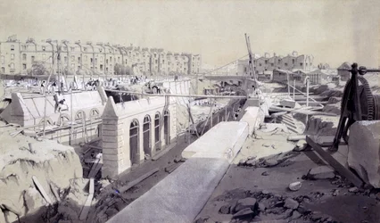 Mornington Crescent - Linha em construção, setembro de 1836 (caneta e tinta e papel)