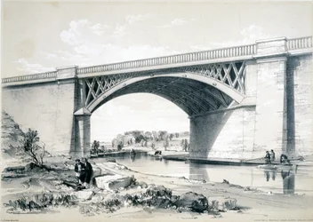 Nash Mill Bridge, perto de Kings Langley, Hertfordshire, 1839