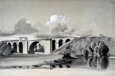 Viaduto de Sherbourne, perto de Coventry, em 27 de julho de 1837 (caneta e tinta e papel)