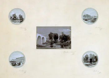 A limpeza, construção, nivelamento e abertura da LBR, c.1838 (caneta e tinta e lavagem em papel)