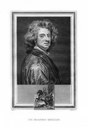 Sir Godfrey Kneller, pintor da época barroca inglesa, nascido em alemão, 1825.