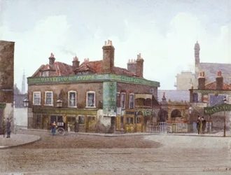 Green Gate Tavern no cruzamento da City Road e Bath Street, Londres, c1880