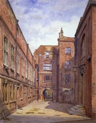 Hall e biblioteca, Sion College, London Wall, City of London, 1880
