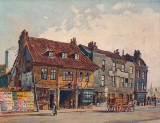 Casas no lado oeste da Church Street, Lambeth, Lambeth Bridge Road, Londres, c1874 1926