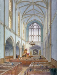 Vista interior de uma igreja protestante francesa em St Martin