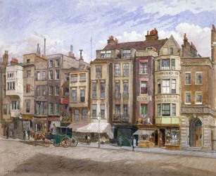 Vista de instalações comerciais em Strand, Westminster, Londres, 1881.