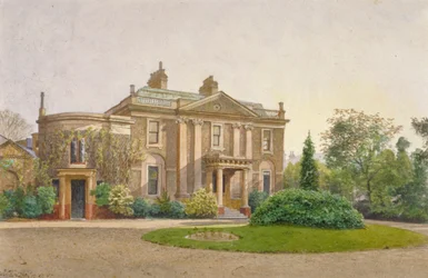 Vista da frente da Carroun House, South Lambeth Road, Lambeth, Londres, 1887