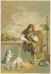 Cena de Robinson Crusoe por Daniel Defoe, 1892