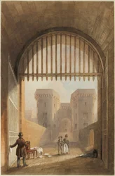 Gateway of the Gaol, Newcastle upon Tyne (bc, tinta e wc no papel)