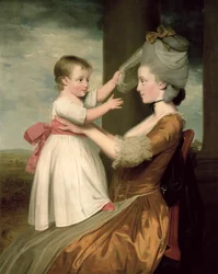 Um retrato de Elizabeth Mortlock (n.1756) e seu filho John Mortlock the Younger, 1779 (ver 332898 para par)