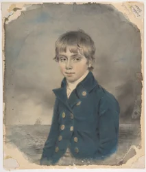 Retrato comemorativo de um jovem guarda-marinha