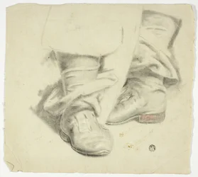 Botas de figura em pé do século XVII