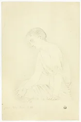 Estátua de menina sentada