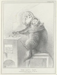 Spotprent em Talleyrand em Palmerston, 1832 A Pata do Gato (título no objeto) Sketches Políticos (título da série)