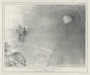 Talleyrand também gira em zijn web, 1832 Uma aranha venerável e uma mosca zumbidora. (A Fable) (título no objeto) Sketches Políticos (título da série)