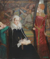 Mary Queen of Scots em Fotheringhay, c.1929 (tempera sobre tela)
