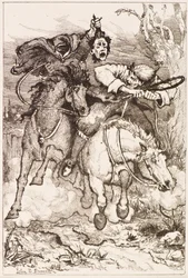Dois Cavaleiros Galopantes [um carregando sua própria cabeça] (gravura)