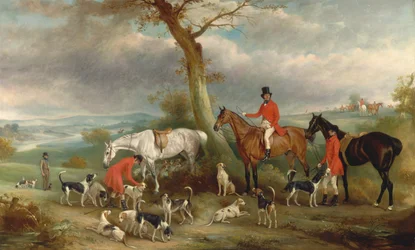 Thomas Wilkinson, MFH, com os Hurworth Foxhounds