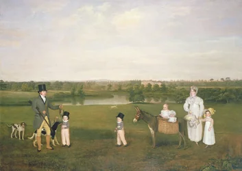 William Hetton Cooke com sua esposa e filhos no viveiro de Worleston, Chester