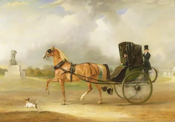 William Massey-Stanley dirigindo seu Cabriolet em Hyde Park, 1833