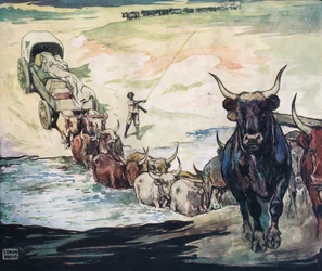 Atravessando o rio, ilustração de 