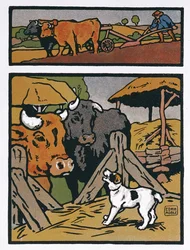 Ilustração para The Dog and the Cow, de 