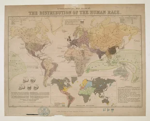 Mapa Etnográfico, mostrando a distribuição da Raça Humana