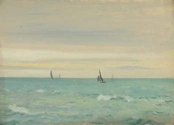 Paisagem marítima, finais do século XIX - meados do século XX (óleo sobre cartão)